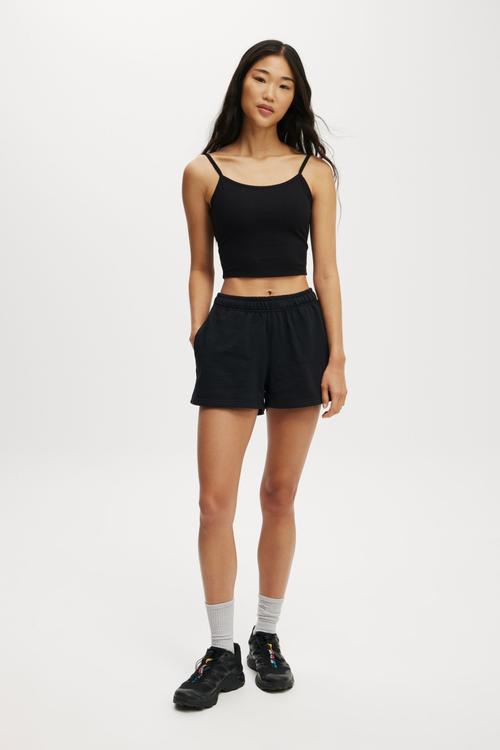 Rib Graphic Tank - Black