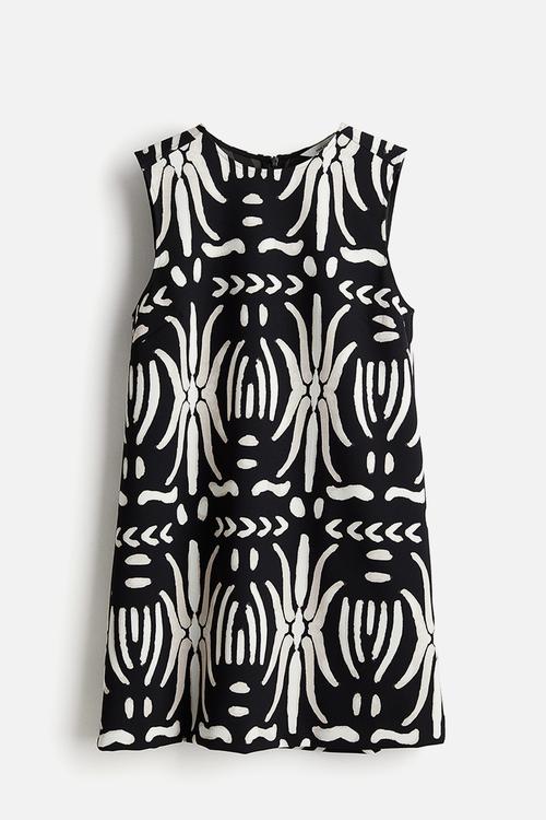 A-line dress - black & white patterned