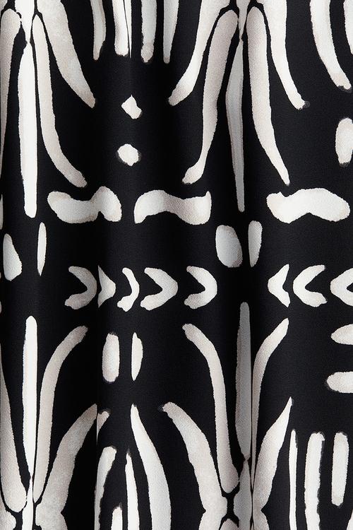 A-line dress - black & white patterned