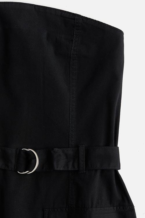 Bandeau utility dress - black