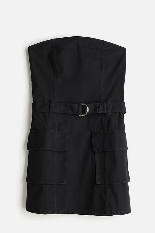 Bandeau utility dress - black