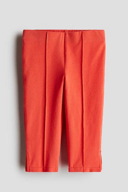 Jersey capri leggings - red
