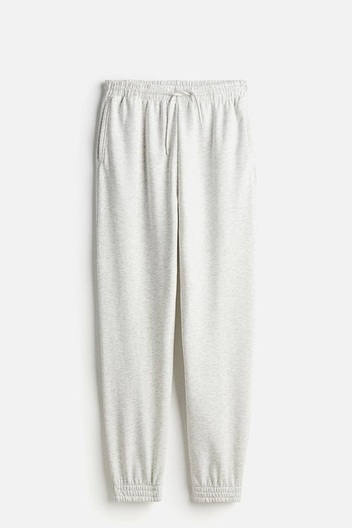 High-waisted joggers - light grey marl 