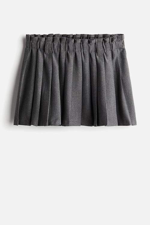 Pleated mini skirt - grey