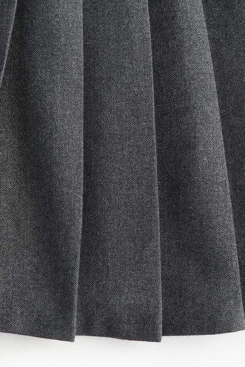 Pleated mini skirt - grey