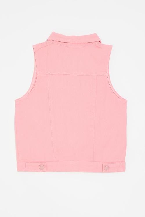 Denim vest jacket - pink