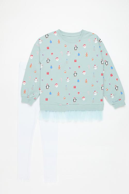 Sweatshirt & legging set - light blue