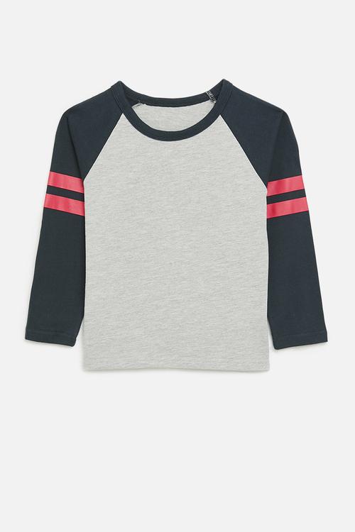 Raglan sleeve top - red/white smoke