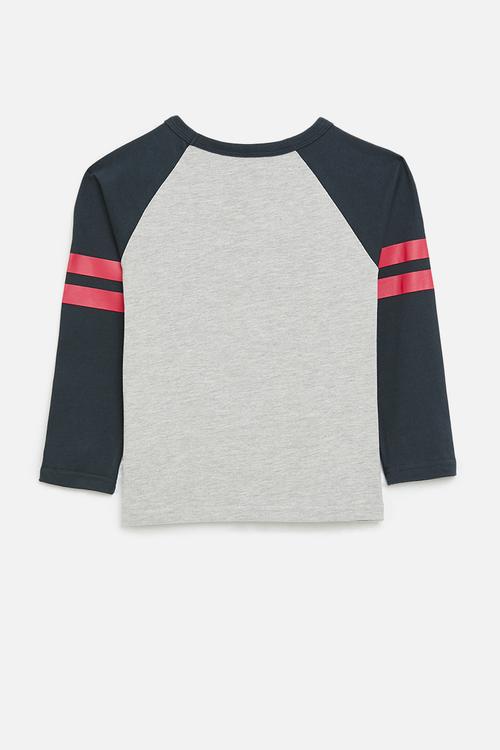 Raglan tee - grey & navy