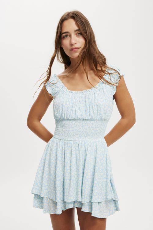 Sandy Tiered Playsuit - Demi Daisy Antarctic Blue