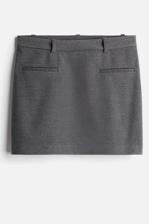 Tailored mini skirt - dark grey marl