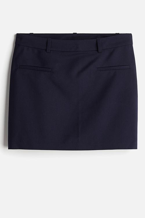 Tailored mini skirt - navy blue