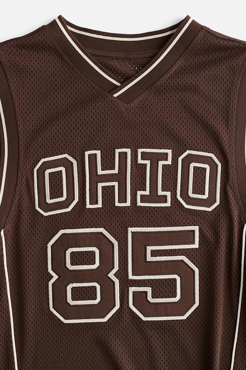 Appliquéd mesh dress - dark brown ohio 