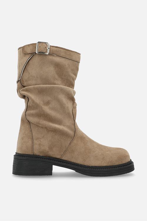 Faux suede boots - beige