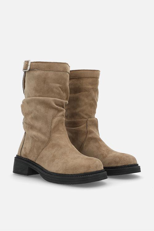Faux suede boots - beige
