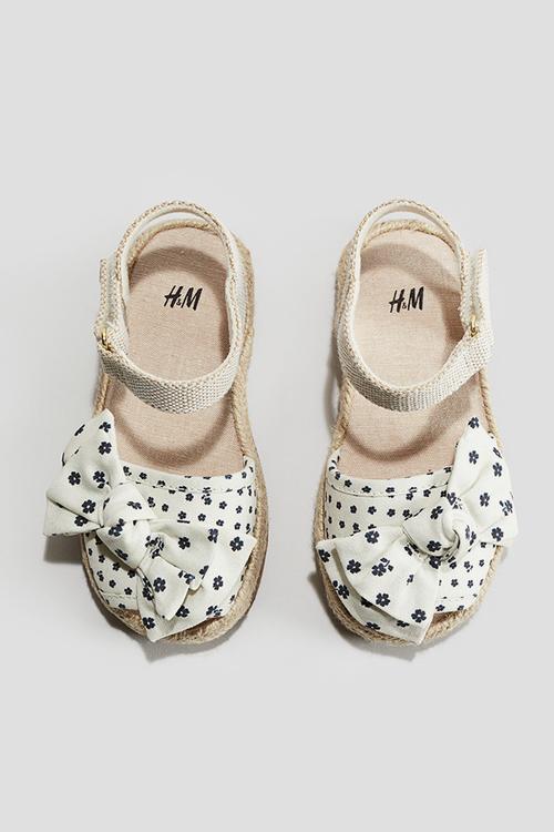 Ankle-strap sandals - white floral 