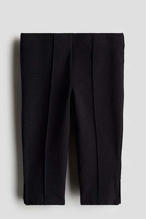 Jersey capri leggings - black