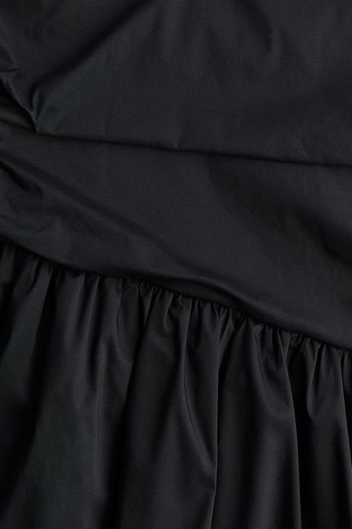 Embroidered-motif asymmetric dress - black wicked