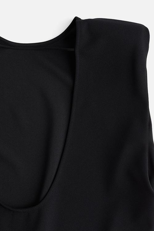 Deep-back mini dress - black