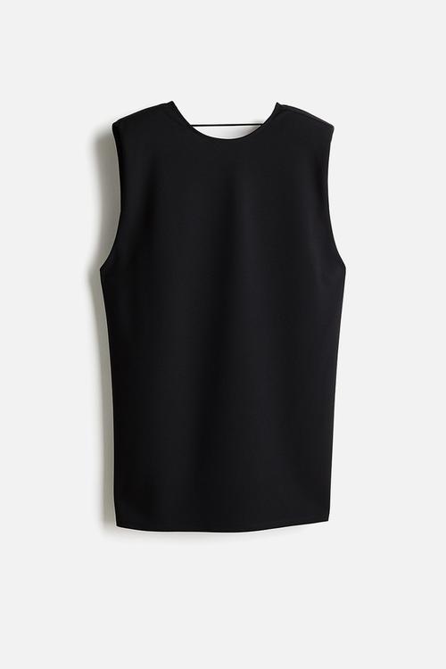 Deep-back mini dress - black