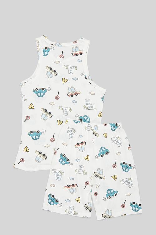 Printed pj set - white
