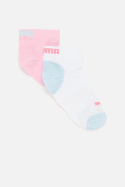 Girls 2 pack low cut socks - garnet rose/white