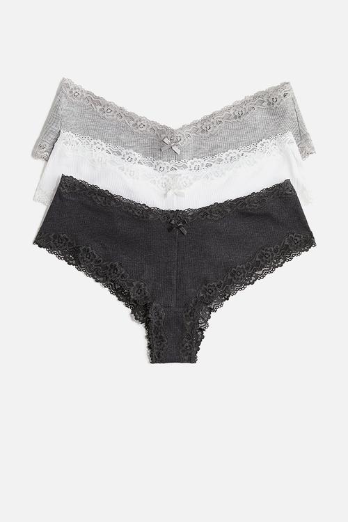 3 pack hipster briefs - light grey marl/white 