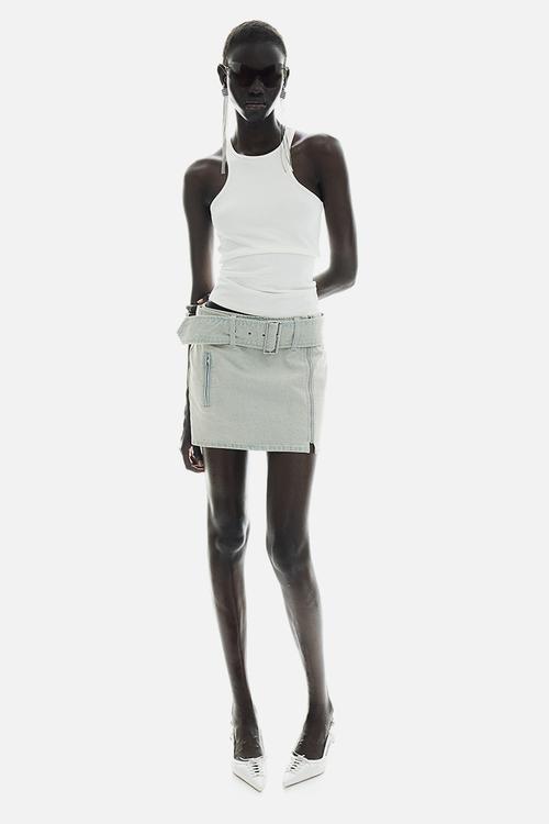 Ribbed vest top - white