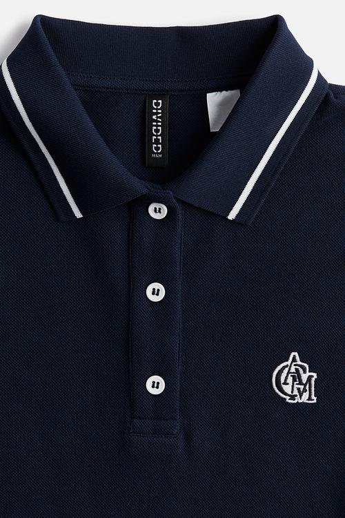 Embroidered-motif piqué polo shirt - blue/university of cambridge 