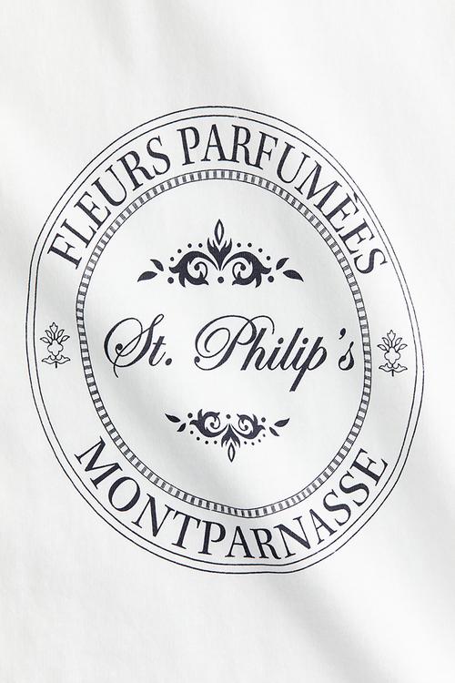 Printed t-shirt - white fleurs parfumées