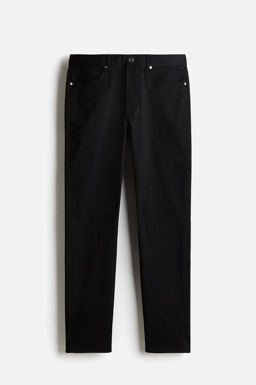 Slim fit 5-pocket trousers - black