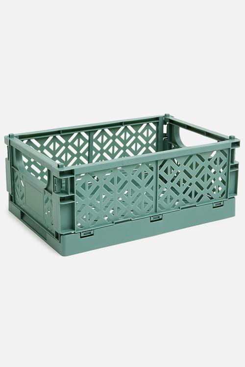 Med foldable crate - green