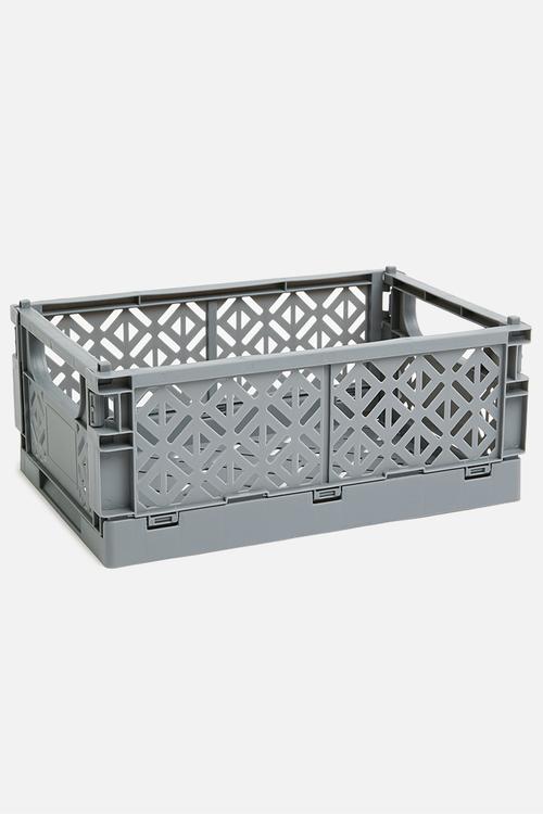 Med foldable crate - grey