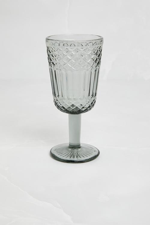 Embossed wine glass set of 6