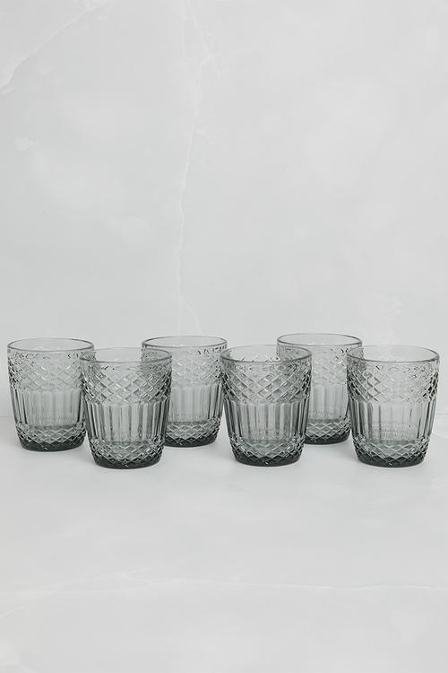 Embossed drinking glass set of 6