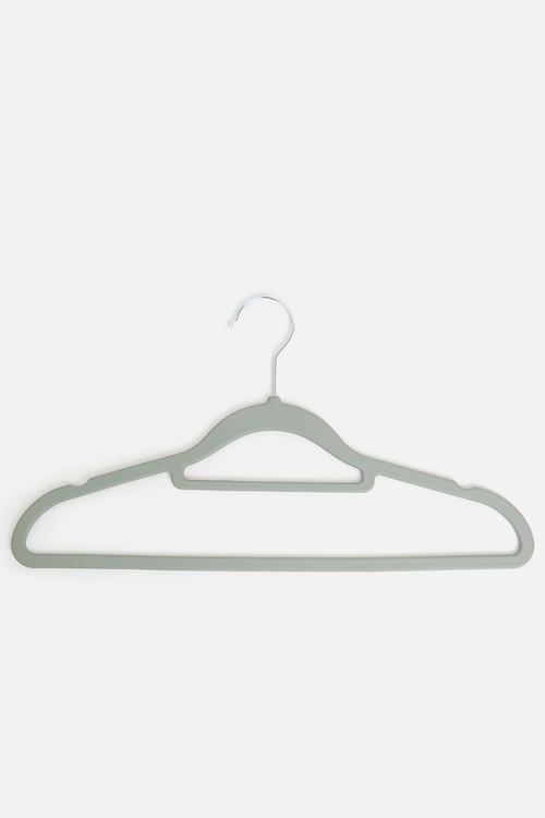 Rubber coated clothes hanger set of 5 - grey