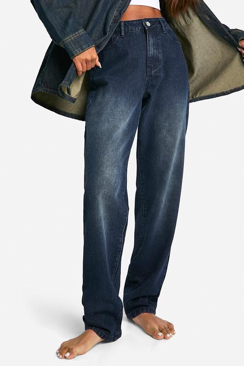 Basic Straight Leg Jeans - Dark Indigo