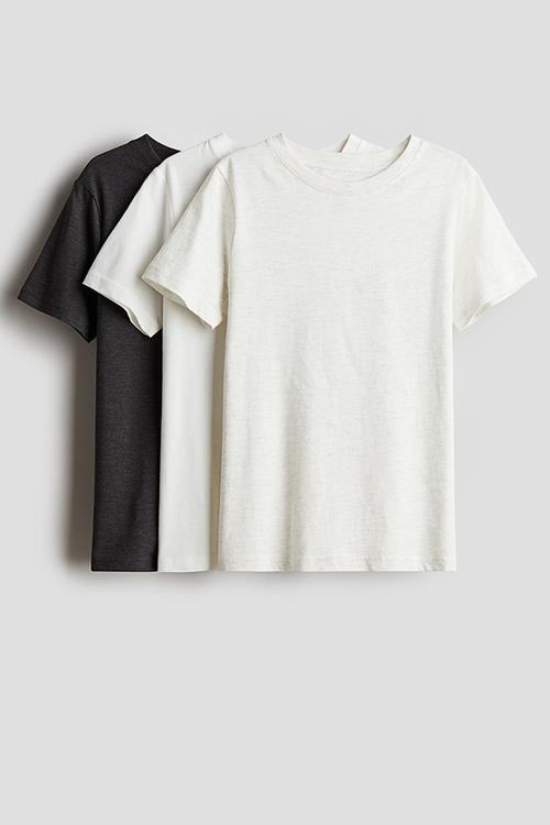 3-Pack T-shirts - white darkgrey