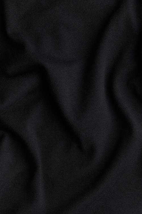 Decorative-placket ribbed top - black