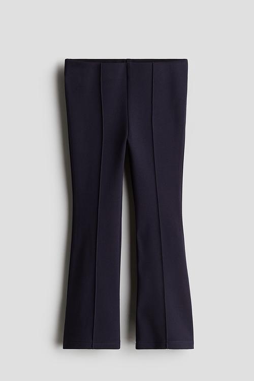 Flared ponte di roma leggings - blue