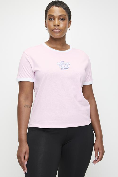Plus active graphic crew tshirt - cherry dream/resort club