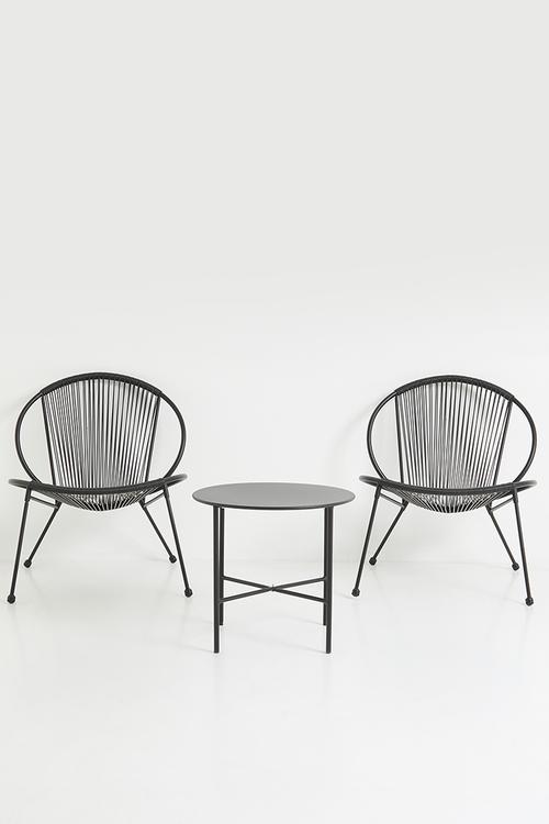 Strung outdoor garden set of 3 - black