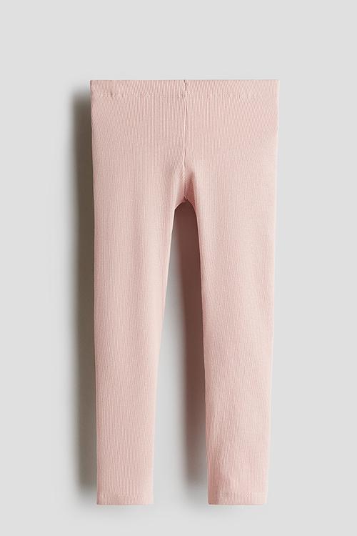 Ribbed jersey leggings - pink