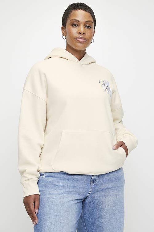Plus Plush Premium Graphic Hoodie - Coconut Milk/Ski Graphics