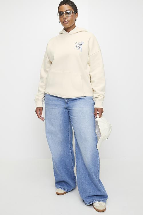 Plus Plush Premium Graphic Hoodie - Coconut Milk/Ski Graphics
