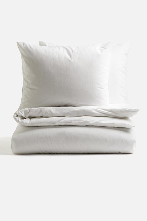Cotton double/king duvet cover set - white