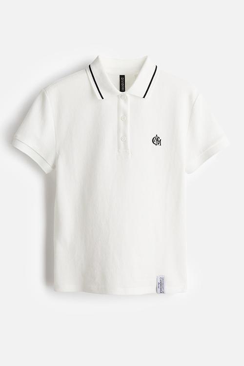 Embroidered-motif piqué polo shirt - White University of Cambridge