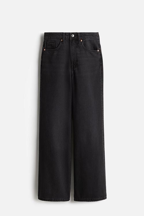 Feather soft super wide ultra high jeans - black