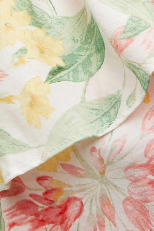 Frill-trimmed strappy dress - Pink Floral