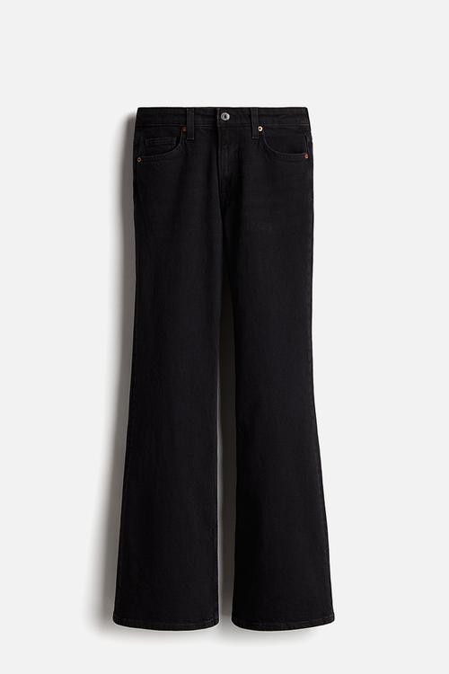 Flared high jeans - black
